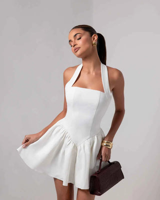 Bodycon Mini-Kleid mit Halterkragen