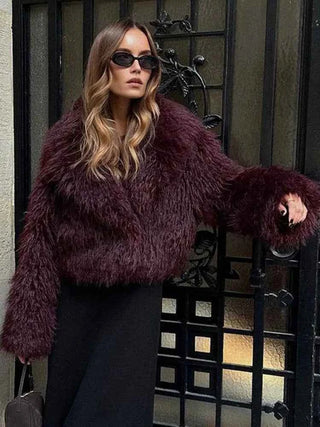 Damen Kunstpelzjacke