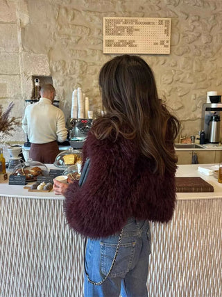 Damen Kunstpelzjacke