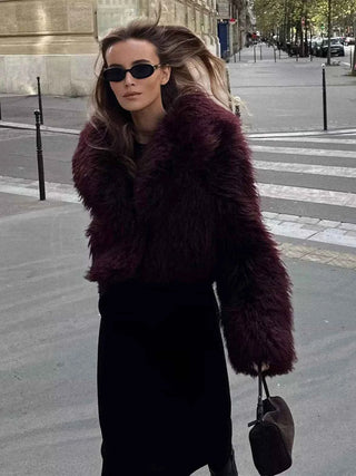 Damen Kunstpelzjacke