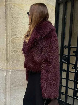 Damen Kunstpelzjacke
