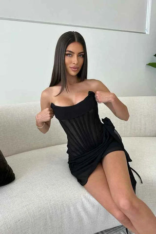 Corset Cut-Out Mini-Kleid
