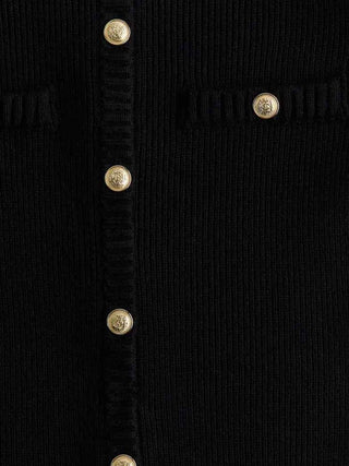 Ribbed Button-Front Mini-Kleid