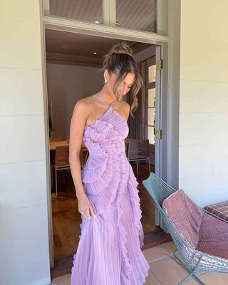 Verspieltes Rüschen-Maxikleid