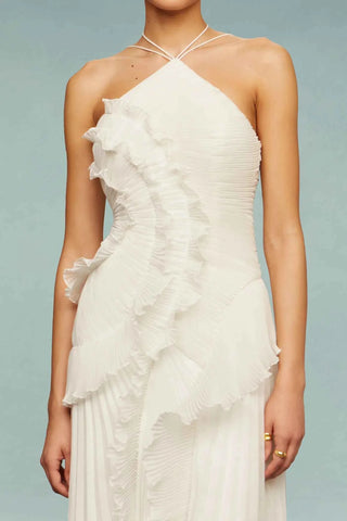 Verspieltes Rüschen-Maxikleid