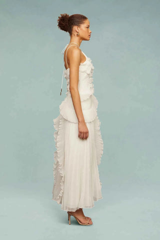 Verspieltes Rüschen-Maxikleid