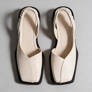 Elegante Damen Ballerinas Mit Square Toe-Flats-Cecile Lavelle-Beige-35-Cecile Lavelle