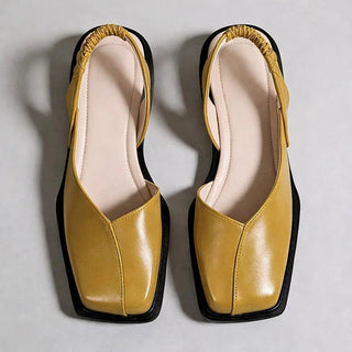 Elegante Damen Ballerinas Mit Square Toe-Flats-Cecile Lavelle-Olivgrün-35-Cecile Lavelle