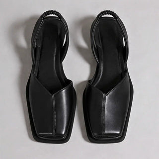 Elegante Damen Ballerinas Mit Square Toe-Flats-Cecile Lavelle-Schwarz-35-Cecile Lavelle