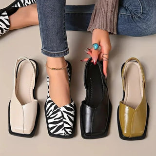 Elegante Damen Ballerinas Mit Square Toe-Flats-Cecile Lavelle-Cecile Lavelle