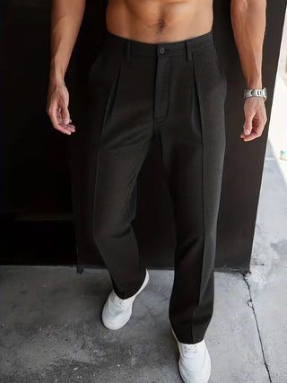Elegante Herren Pantalon mit Geradem Bein-Pantalons-Cecile Lavelle-Schwarz-S-Cecile Lavelle