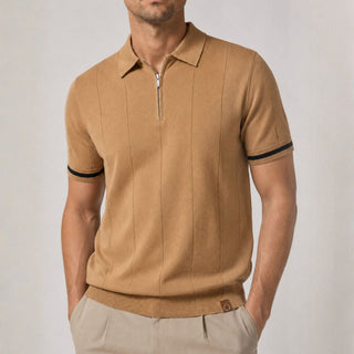 Elegantes Herren Polo mit Reißverschluss-polo-Cecile Lavelle-Cecile Lavelle