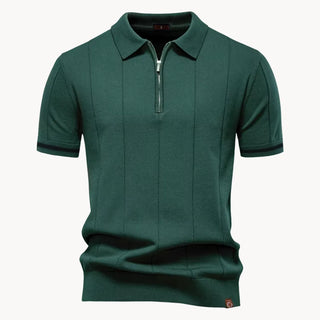 Elegantes Herren Polo mit Reißverschluss-polo-Cecile Lavelle-Grün-S-Cecile Lavelle