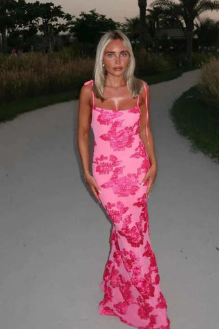 Wrap Maxi-Kleid mit V-Ausschnitt