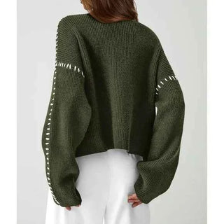 Oversize-Pullover mit hohem Kragen