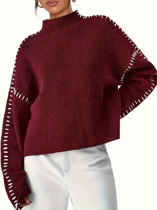 Oversize-Pullover mit hohem Kragen