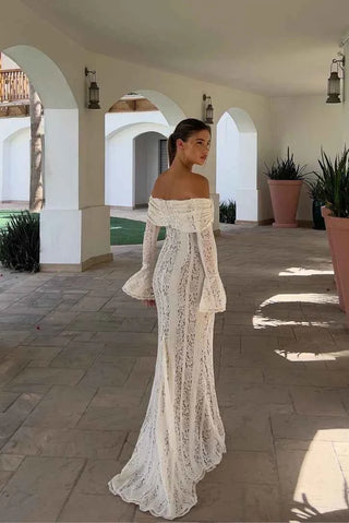 Spitzen-Maxikleid mit Raffung