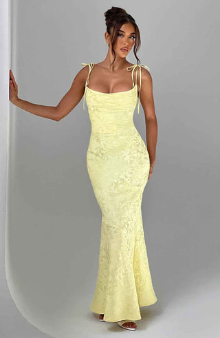 Blumiges Jacquard-Maxikleid
