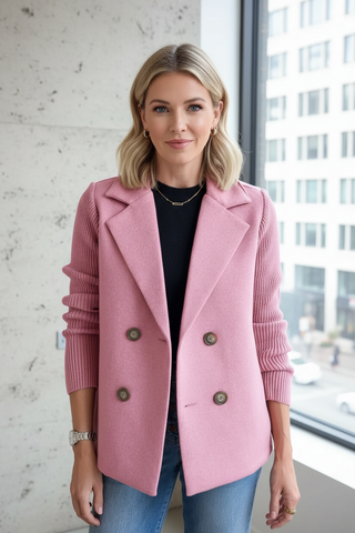 Damen Blazer Strickärmel Elegant