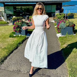 Gepunktetes Maxikleid Sommer Elegant-Cecile Lavelle-Cecile Lavelle