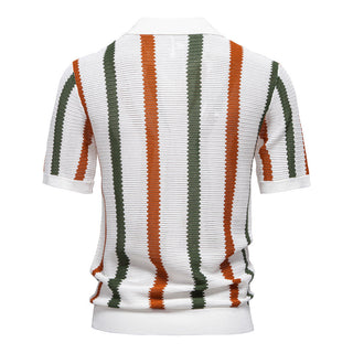 Gestreiftes Poloshirt Herren Kurzarm-Cecile Lavelle-Cecile Lavelle