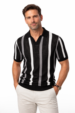 Gestreiftes Poloshirt Herren Kurzarm-Cecile Lavelle-Cecile Lavelle