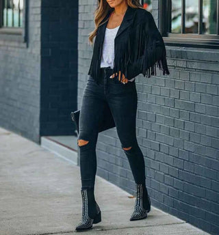 Damen Fransenjacke im Western-Stil