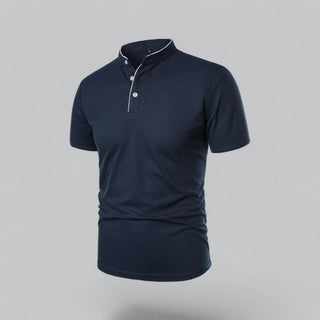 Henley T-Shirt Herren Kurzarm Stehkragen-Cecile Lavelle-Cecile Lavelle