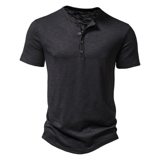 Henley T-Shirt Herren Kurzarm-shirts & polos-Cecile Lavelle-Schwarz-S-Cecile Lavelle
