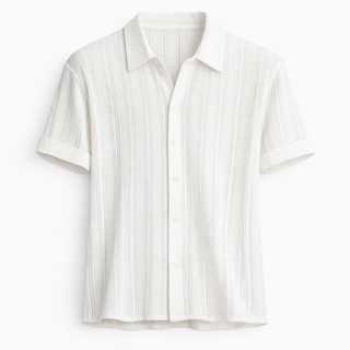 Herren Hemd mit Kragen und Knopfleiste-Apparel-Cecile Lavelle-Weiß-S-Cecile Lavelle