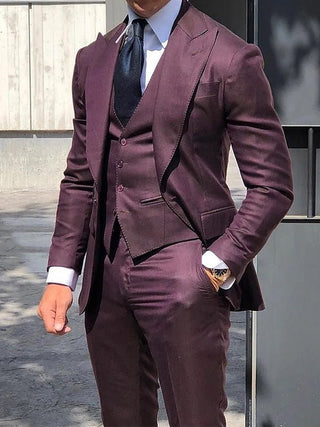Herren Hochzeitsanzug Dreiteiler Elegant-suits > wedding suits > single-breasted wedding suit-Cecile Lavelle-Burgunderrot-S-Cecile Lavelle