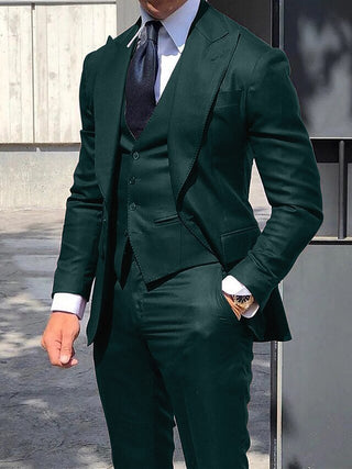 Herren Hochzeitsanzug Dreiteiler Elegant-suits > wedding suits > single-breasted wedding suit-Cecile Lavelle-Dunkelgrün-S-Cecile Lavelle