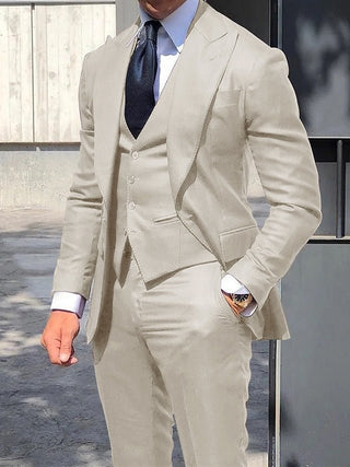 Herren Hochzeitsanzug Dreiteiler Elegant-suits > wedding suits > single-breasted wedding suit-Cecile Lavelle-Elfenbein-S-Cecile Lavelle