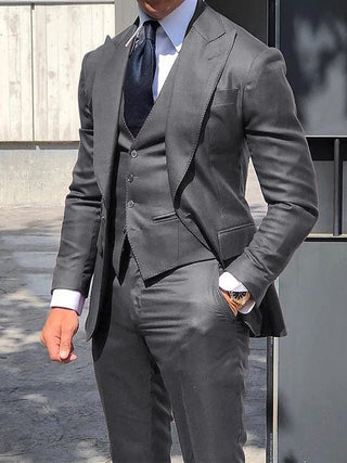 Herren Hochzeitsanzug Dreiteiler Elegant-suits > wedding suits > single-breasted wedding suit-Cecile Lavelle-Grau-S-Cecile Lavelle