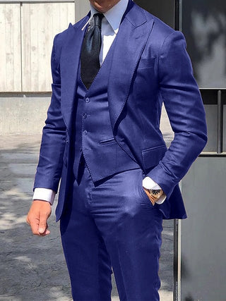 Herren Hochzeitsanzug Dreiteiler Elegant-suits > wedding suits > single-breasted wedding suit-Cecile Lavelle-Königsblau-S-Cecile Lavelle