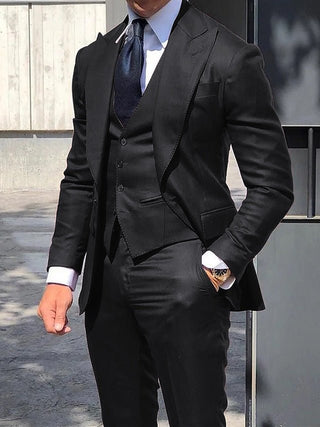 Herren Hochzeitsanzug Dreiteiler Elegant-suits > wedding suits > single-breasted wedding suit-Cecile Lavelle-Schwarz-S-Cecile Lavelle