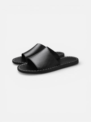 Herren Pantoletten Mit Breitem Riemen-Men Slippers-Cecile Lavelle-Schwarz-38-Cecile Lavelle