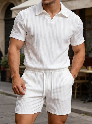 Herren Polo Zweiteiler Set mit Shorts-Zomer kledingsets-Cecile Lavelle-Cecile Lavelle