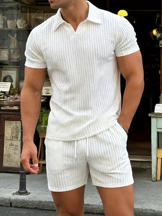 Herren Polo Zweiteiler Set mit Shorts-Zomer kledingsets-Cecile Lavelle-Cecile Lavelle