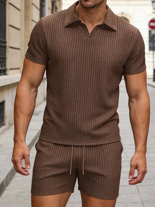 Herren Polo Zweiteiler Set mit Shorts-Zomer kledingsets-Cecile Lavelle-Cecile Lavelle