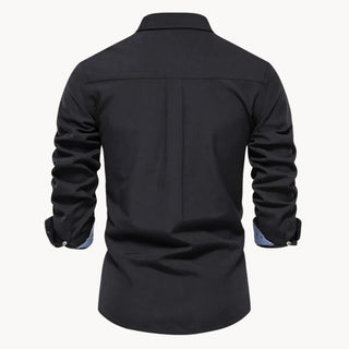 Herren Slim Fit Hemd mit Kontrastkragen-overhemd-Cecile Lavelle-Cecile Lavelle