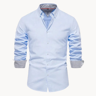 Herren Slim Fit Hemd mit Kontrastkragen-overhemd-Cecile Lavelle-Hellblau-S-Cecile Lavelle
