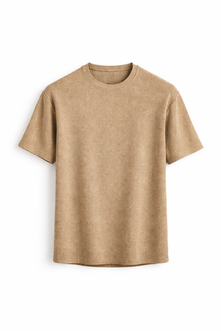 Herren T-Shirt mit Rundhalsausschnitt-Cecile Lavelle-Beige-S-Cecile Lavelle