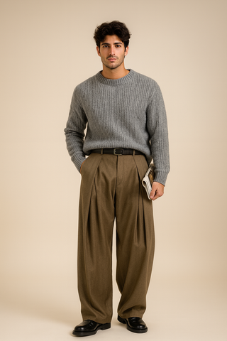 Herren Weite Stoffhose im Pantalon Stil-Cecile Lavelle-Cecile Lavelle