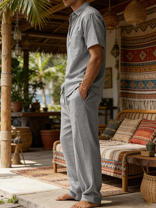 Herren Zweiteiler Set mit Hemd und Hose-Zomer kledingsets-Cecile Lavelle-Cecile Lavelle