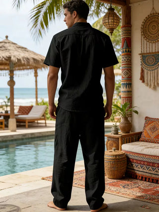 Herren Zweiteiler Set mit Hemd und Hose-Zomer kledingsets-Cecile Lavelle-Cecile Lavelle