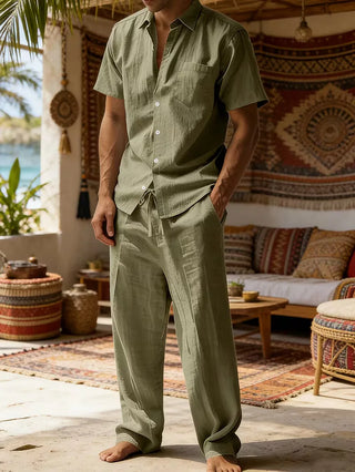 Herren Zweiteiler Set mit Hemd und Hose-Zomer kledingsets-Cecile Lavelle-Cecile Lavelle