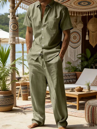 Herren Zweiteiler Set mit Hemd und Hose-Zomer kledingsets-Cecile Lavelle-Cecile Lavelle