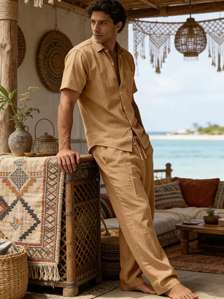 Herren Zweiteiler Set mit Hemd und Hose-Zomer kledingsets-Cecile Lavelle-Cecile Lavelle