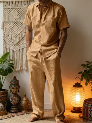 Herren Zweiteiler Set mit Hemd und Hose-Zomer kledingsets-Cecile Lavelle-Cecile Lavelle